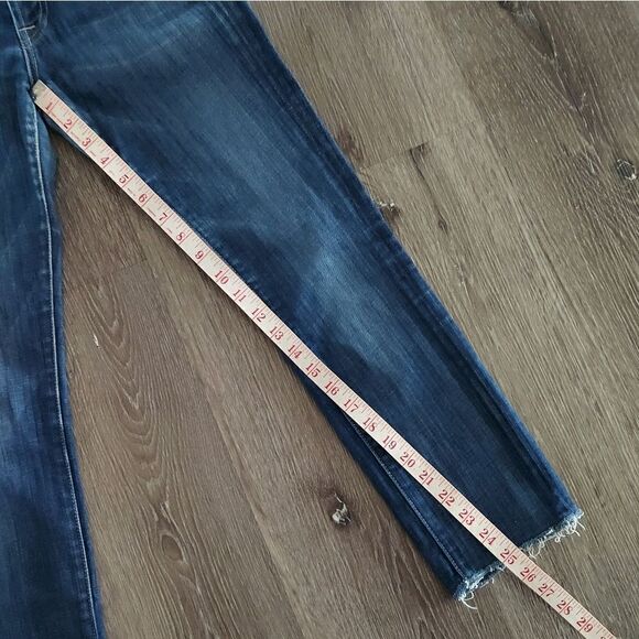 7 For All Mankind Roxanne Mid Rise Raw Hem Jeans Size 24 - Picture 9 of 9